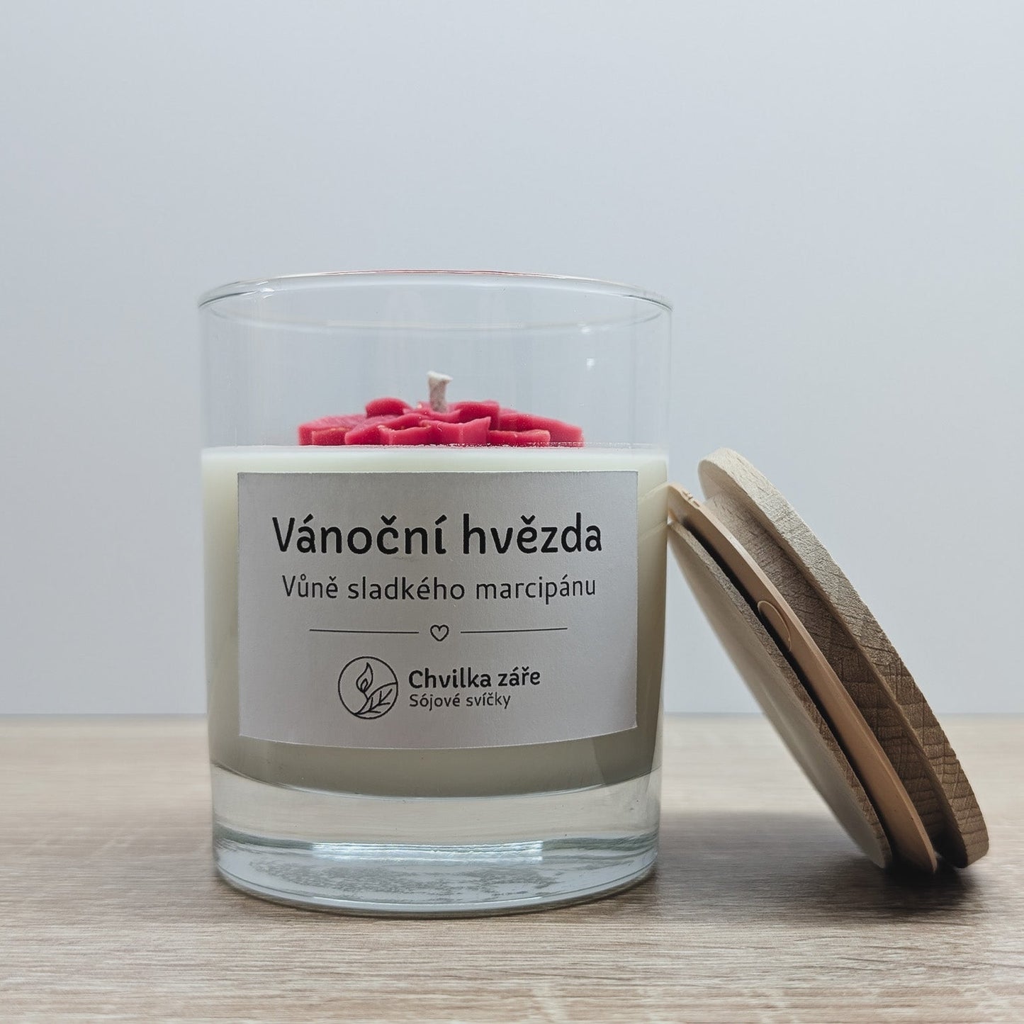 Sójová svíčka vánoční hvězda s víčkem