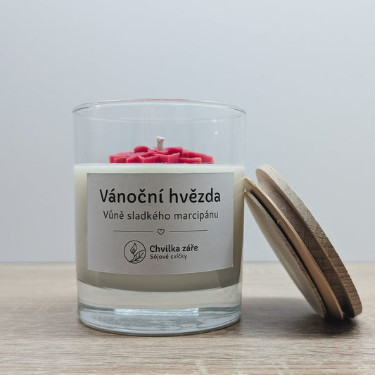 Sójová svíčka vánoční hvězda s víčkem