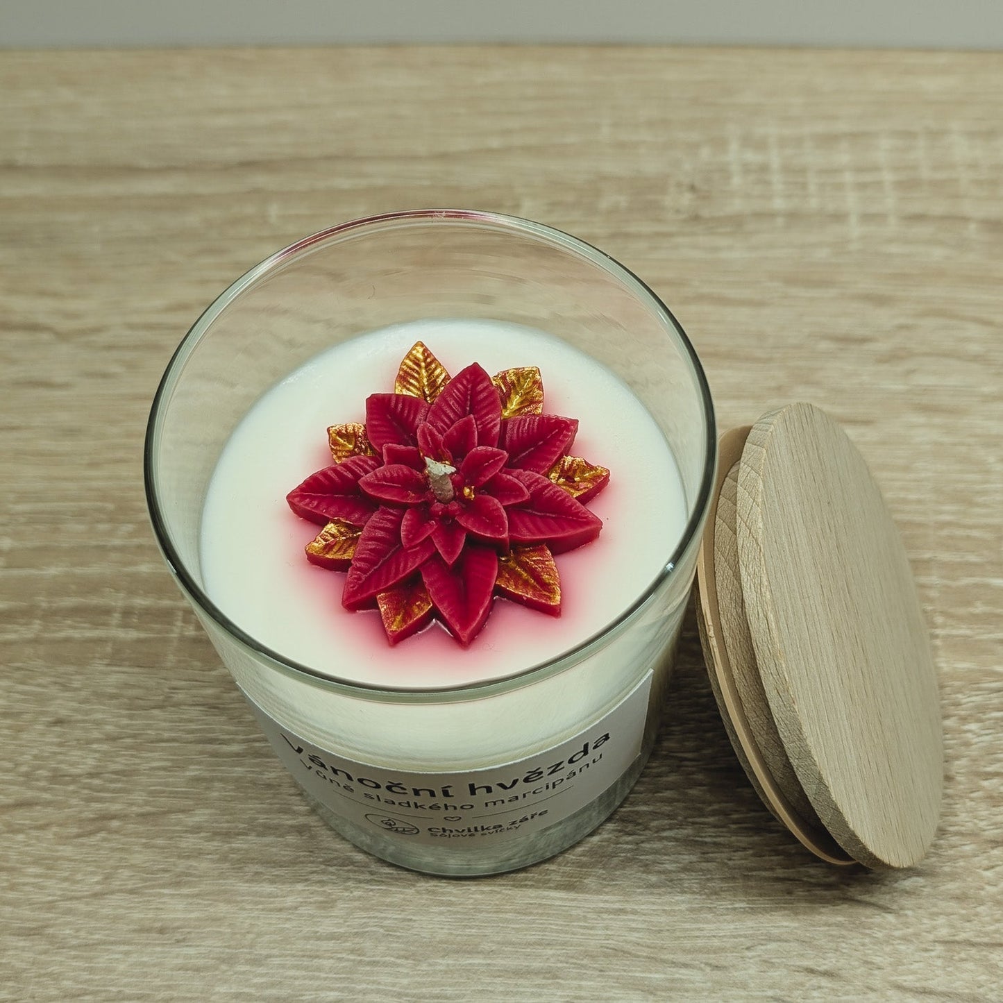 Sójová svíčka vánoční hvězda s víčkem