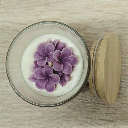 Květy šeříku Ovocná svíčka s víčkem