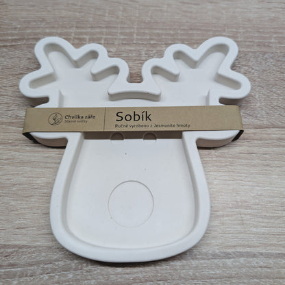 Podtácek Sobík Jesmonite bílý