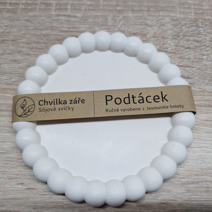 Kulatý podtácek Jesmonite bílý