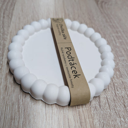 Kulatý podtácek Jesmonite bílý